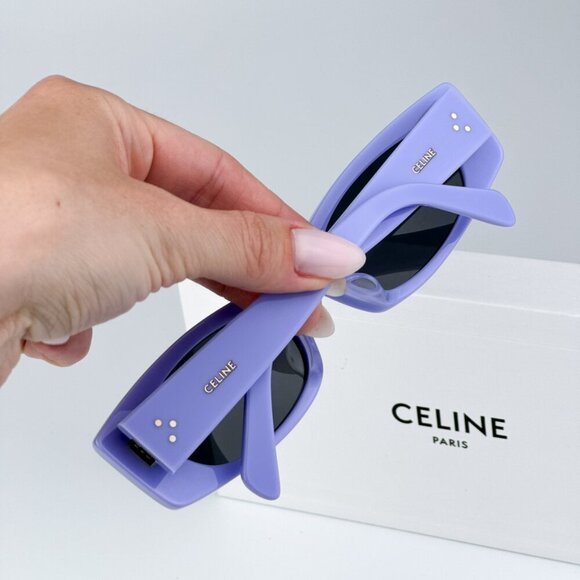 Celine CL40245U 78A BRAND NEW Sunglasses Solid Lilac Smoke Geometric Women - Picture 4 of 11